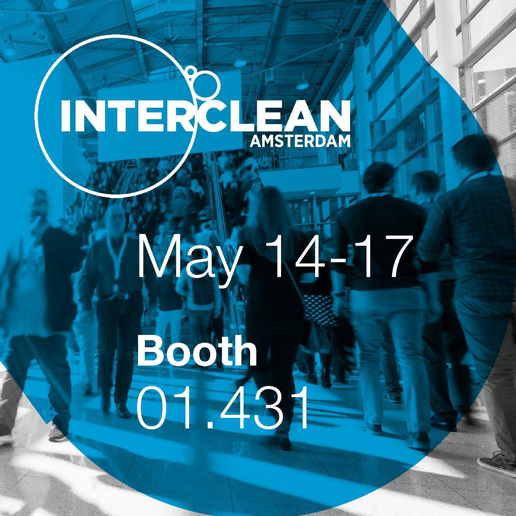 Interclean Event Accouncement May 14-17 Booth 01.431