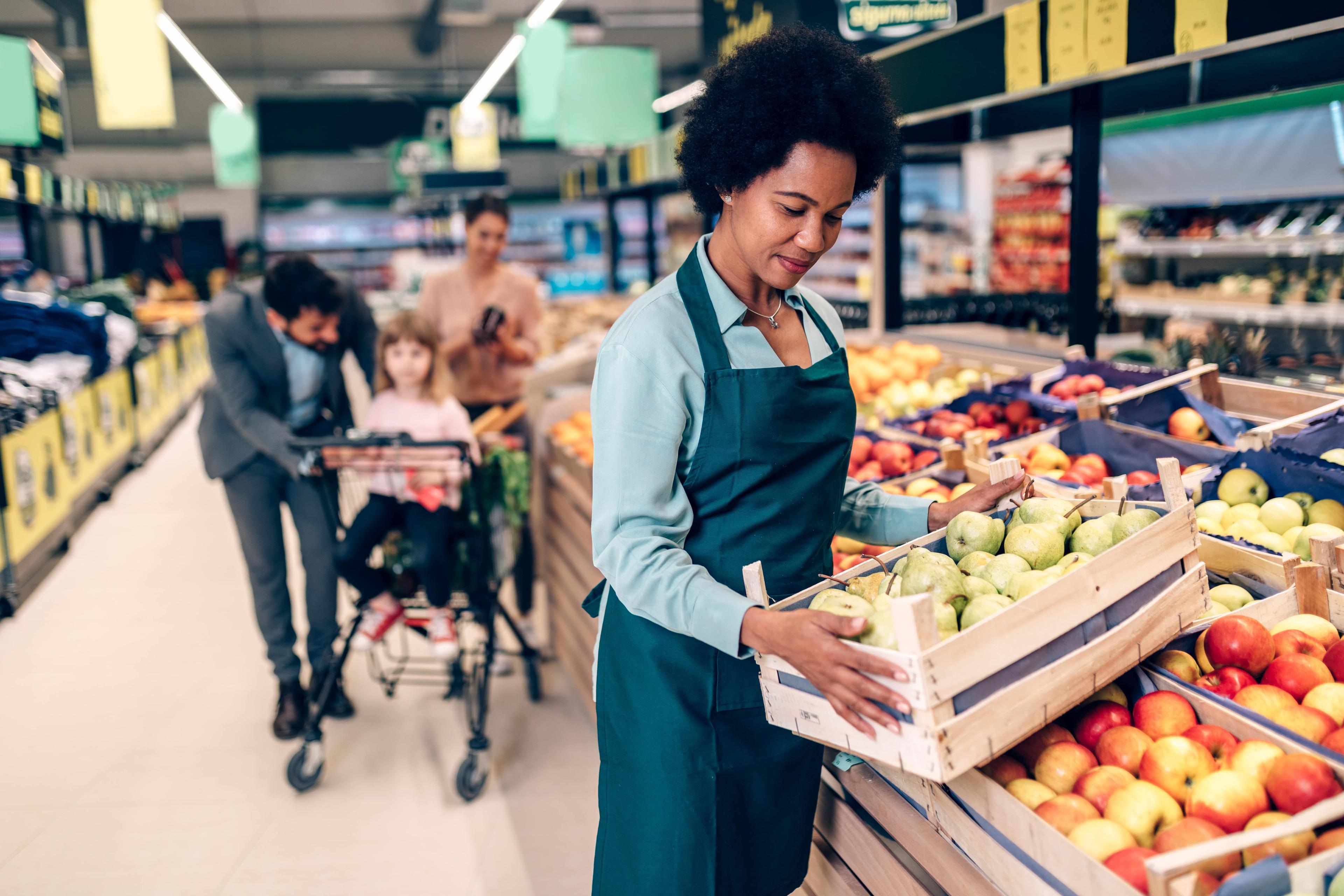 Retail Employee working in Grocery Store