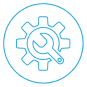 OUtline of wrench and wheel to depcit Maintenance icon